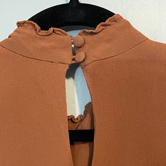 EUC Reformation Jourdan Viscose Victorian Mini Dress Brown Medium - Picture 6 of 9